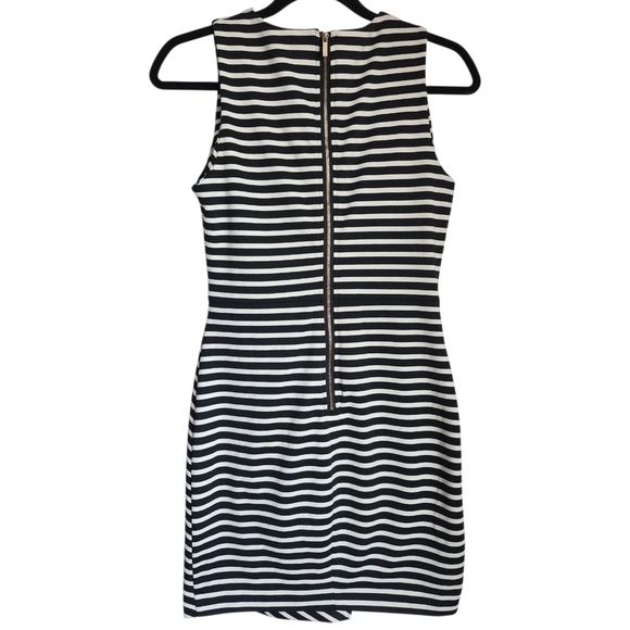 Dynamite Monochrome Striped Asymmetrical Dress - Picture 2 of 4